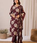 Women Floral Printed Kurta with Trousers & Dupatta