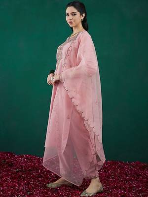 Women Ethnic Motifs Embroidered Regular Thread Work Kurta with Trousers & With Dupatta 6