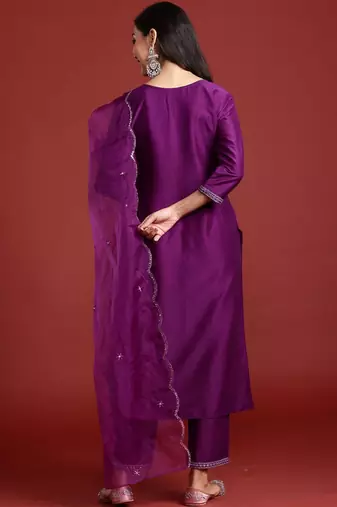 Women Ethnic Motifs Embroidered Kurta with Trousers & Dupatta