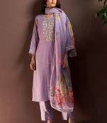 Women Floral Embroidered Regular Thread Work Kurta with Trousers & With Dupatta