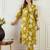 Women Floral Printed Pleated Pure Cotton Kurta with Trousers