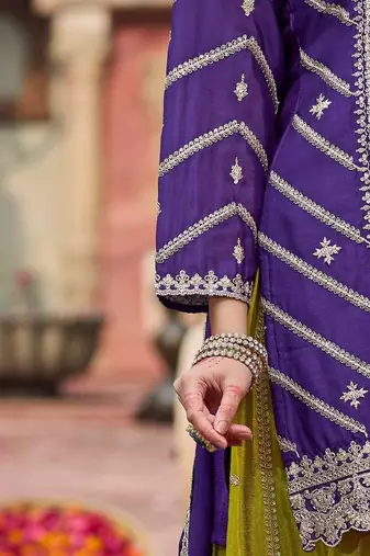 Women Ethnic Motifs Embroidered Regular Sequinned Kurta with Palazzos & With Dupatta