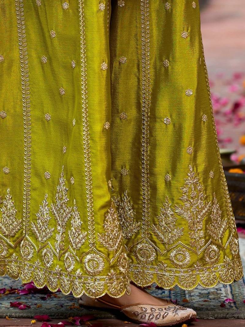 Women Ethnic Motifs Embroidered Regular Sequinned Kurta with Palazzos & With Dupatta
