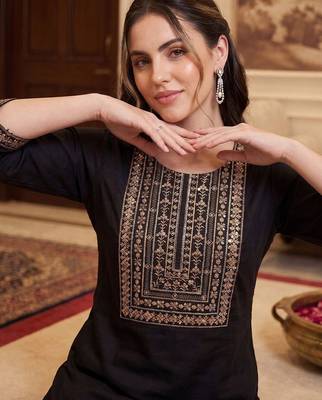 Women Ethnic Motifs Embroidered Regular Thread Work Kurta with Trousers & With Dupatta 2