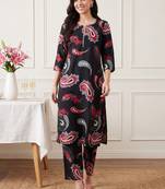 Women Paisley Printed Regular Thread Work Pure Cotton Kurta with Palazzos