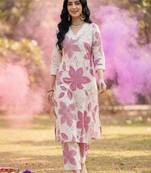 Women Floral Printed Regular Pure Cotton Kurta with Palazzos