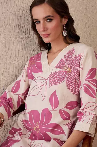 Women Floral Printed Regular Pure Cotton Kurta with Palazzos