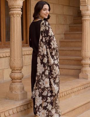 Women Ethnic Motifs Embroidered Regular Kurta with Palazzos & With Dupatta 6