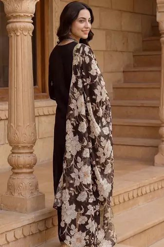 Women Ethnic Motifs Embroidered Regular Kurta with Palazzos & With Dupatta