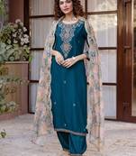 Women Ethnic Motifs Embroidered Thread Work Kurta with Patiala & With Dupatta