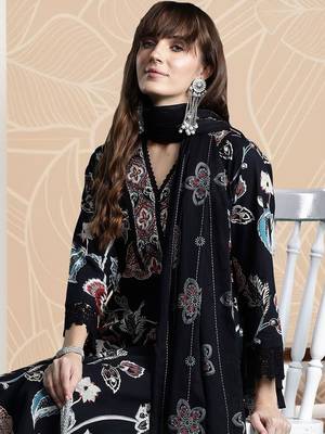 Women Floral Printed Regular Pure Cotton Kurta with Trousers & With Dupatta 2