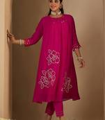 Women Floral Printed A-Line Kurta with Trousers