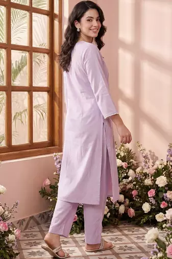 Women Ethnic Motifs Embroidered Regular Chikankari Kurta with Trousers & With Dupatta