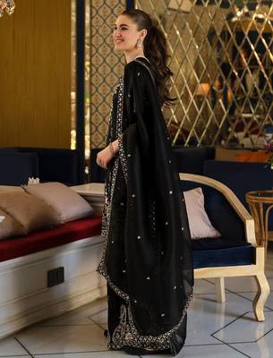 Women Paisley Embroidered Regular Beads and Stones Kurta with Palazzos & With Dupatta 6