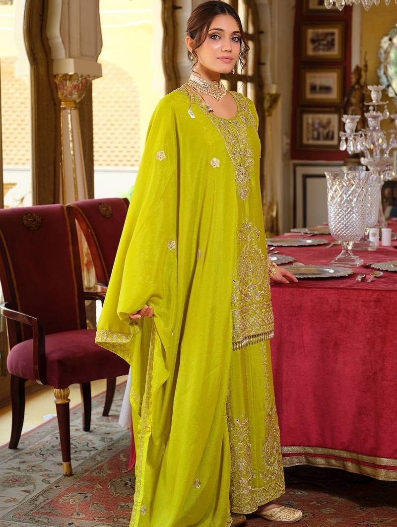 Women Ethnic Motifs Embroidered Regular Thread Work Kurta with Sharara & With Dupatta