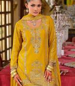 Women Ethnic Motifs Embroidered Regular Mirror Work Kurta with Palazzos & Dupatta