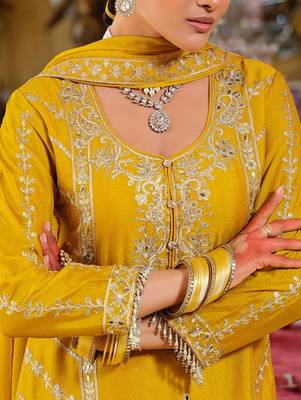 Women Ethnic Motifs Embroidered Regular Mirror Work Kurta with Palazzos & Dupatta 3