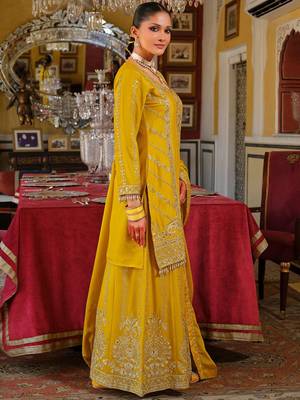 Women Ethnic Motifs Embroidered Regular Mirror Work Kurta with Palazzos & Dupatta 4
