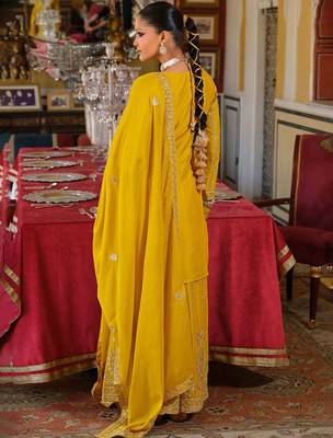 Women Ethnic Motifs Embroidered Regular Mirror Work Kurta with Palazzos & Dupatta 5