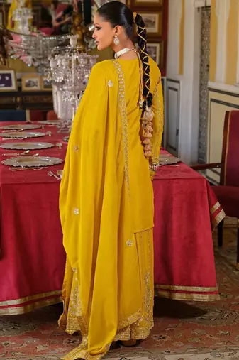 Women Ethnic Motifs Embroidered Regular Mirror Work Kurta with Palazzos & Dupatta