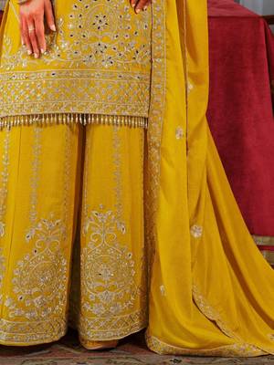 Women Ethnic Motifs Embroidered Regular Mirror Work Kurta with Palazzos & Dupatta 7