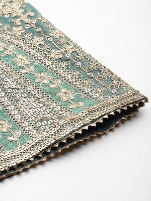 Ethnic Motifs Embroidered Sequinned Kurta with Palazzos & Dupatta 9