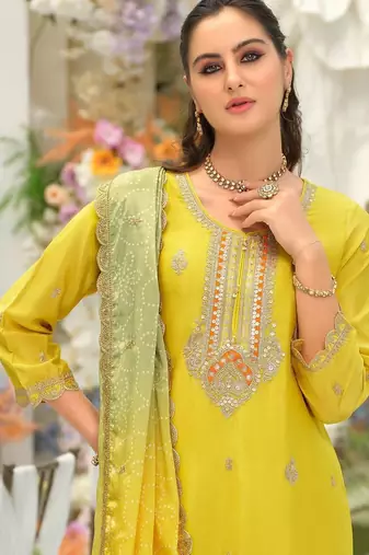 Women Ethnic Motifs Embroidered Regular Sequinned Kurta with Sharara & With Dupatta