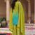 Women Ombre Embroidered Regular Mirror Work Kurta with Palazzos & With Dupatta