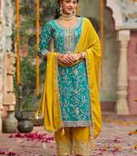 Women Ethnic Motifs Embroidered Regular Kurta with Palazzos & With Dupatta