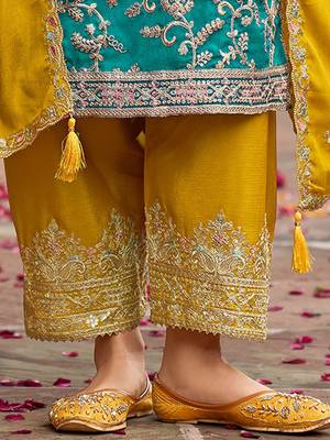 Women Ethnic Motifs Embroidered Regular Kurta with Palazzos & With Dupatta 5