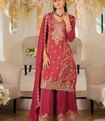 Women Ethnic Motifs Embroidered Panelled Mirror Work Kurta with Palazzos & With Dupatta