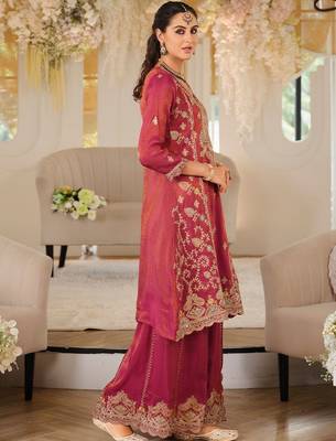 Women Ethnic Motifs Embroidered Panelled Mirror Work Kurta with Palazzos & With Dupatta 3
