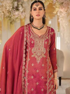 Women Ethnic Motifs Embroidered Panelled Mirror Work Kurta with Palazzos & With Dupatta 4