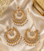 Festive kundan earring tikka set