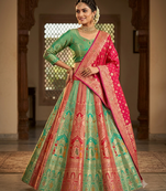 Green embroidered sequin lehenga choli with blouse