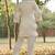 white floral embroidered regular thread work  cotton kurta with trousers