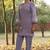 purple floral embroidered regular thread work  cotton kurta with trousers