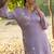 purple floral embroidered regular thread work  cotton kurta with trousers