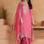 pink ethnic motifs embroidered regular zari work kurta with trousers & with dupatta