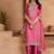 pink ethnic motifs embroidered regular zari work kurta with trousers & with dupatta