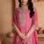 pink ethnic motifs embroidered regular zari work kurta with trousers & with dupatta