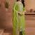 green ethnic motifs embroidered regular zari work kurta with trousers & with dupatta