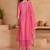pink ethnic motifs embroidered regular zari work kurta with trousers & with dupatta