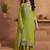 green ethnic motifs embroidered regular zari work kurta with trousers & with dupatta