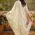 white embroidered  cotton square neck short anarkali & palazzos with dupatta