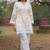 white embroidered  cotton v-neck kurti & salwar