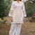 white embroidered  cotton v-neck kurti & salwar