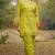 green embroidered  cotton v-neck kurti & salwar