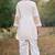 white embroidered  cotton v-neck kurti & salwar
