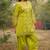 green embroidered  cotton v-neck kurti & salwar